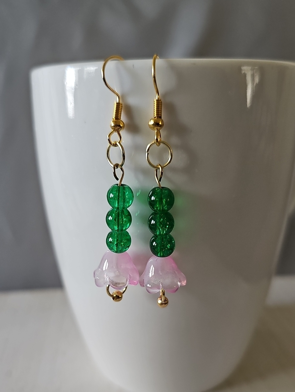Pink Flower Earrings